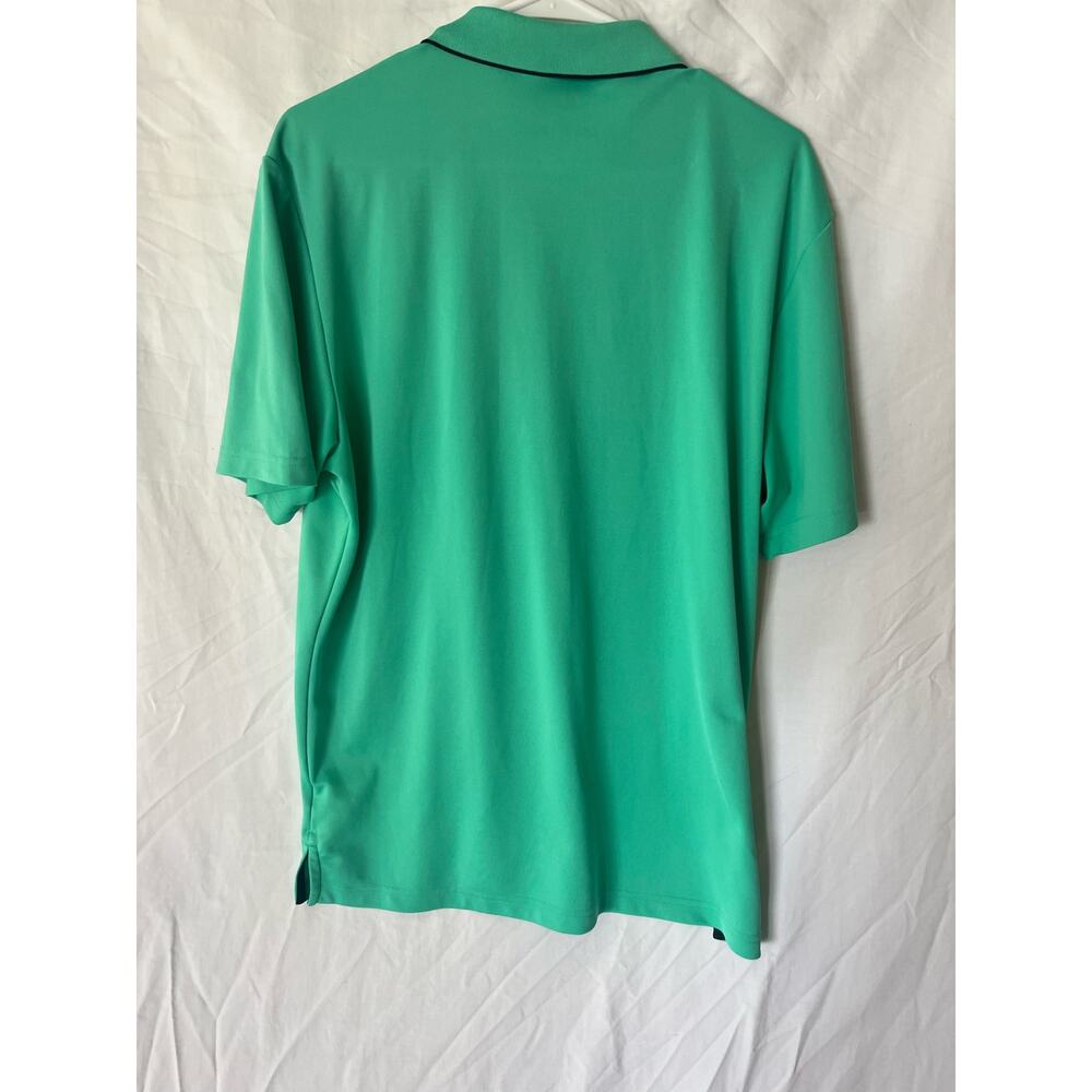 Adidas Men's Golf Polo green striped athleisure sportwear casual size large - Picture 2 of 8